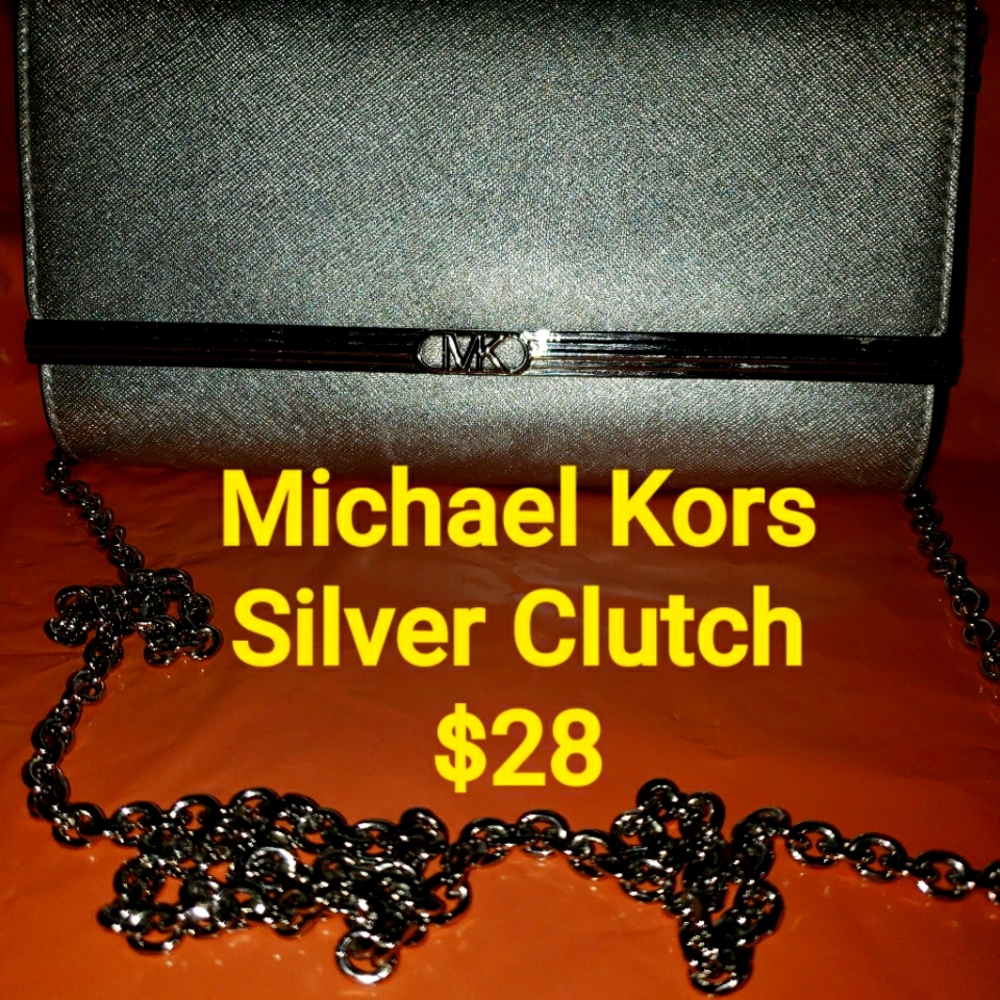 Michael Kors Metallic Silver Evening Bag